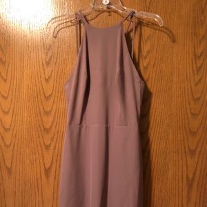 Amsale size 6 purple long bridesmaid dress